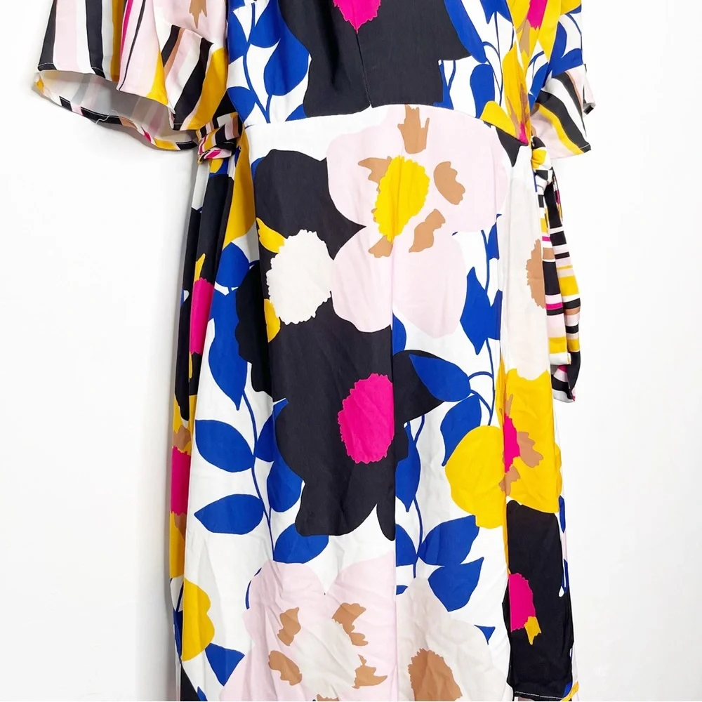 Eloquii Floral Wrap Dress Duster Plus Size 22 - Picture 11 of 13